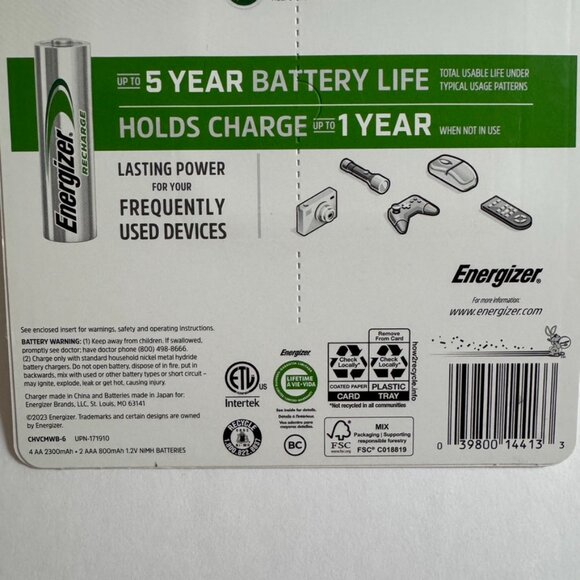 Energizer Rechargeable Battery Kit NiMH Battery Charger AA & AAA - Picture 6 of 8